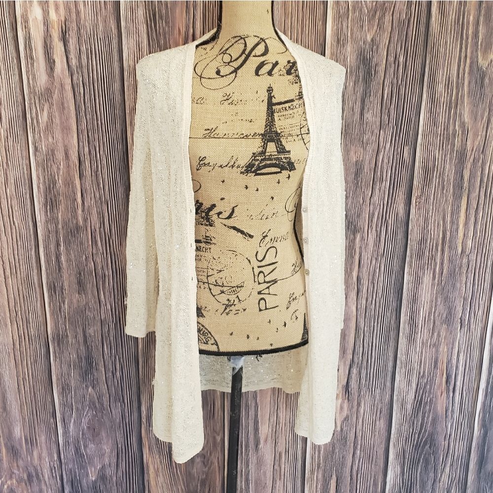 NIC + ZOE Sparkle Accent Button Up Duster